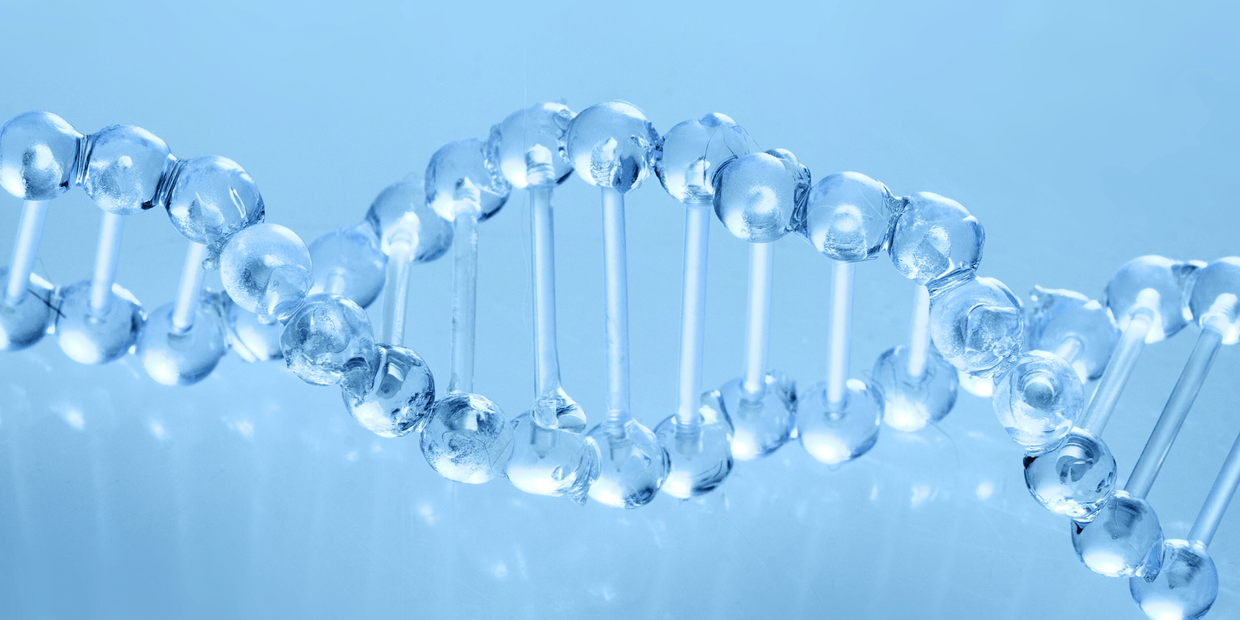 Nukleotid Titelbild - blaue, verwobene DNA