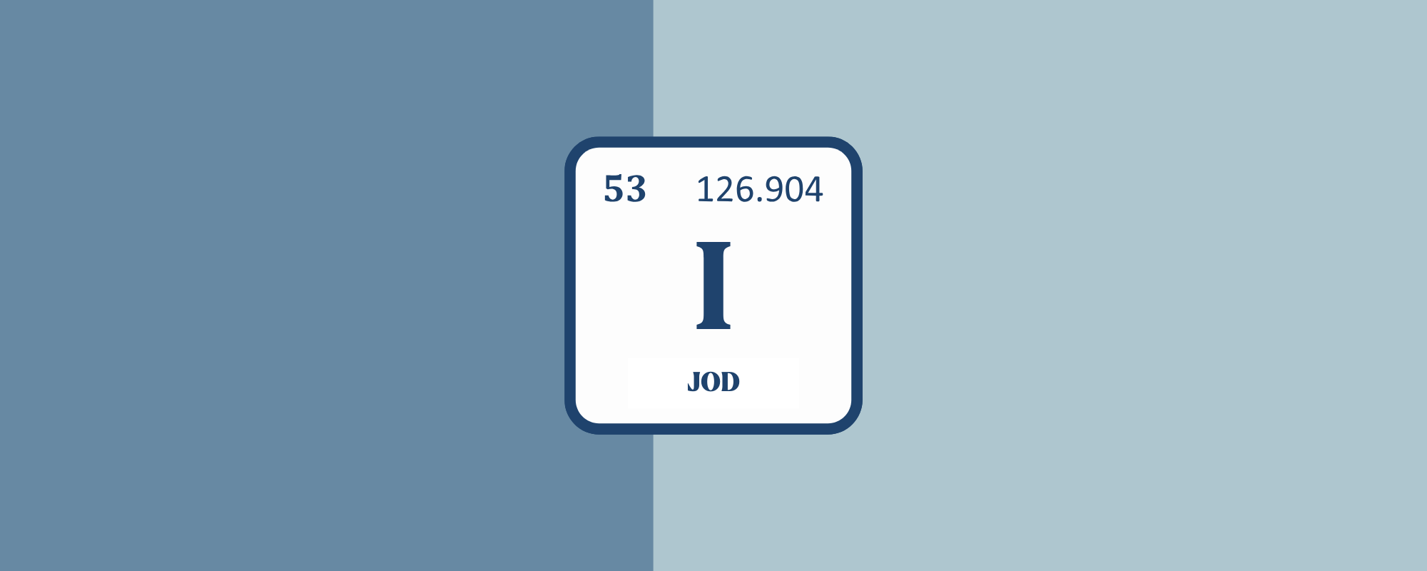 Darstellung von Jod als Zeichen im Periodensystem 