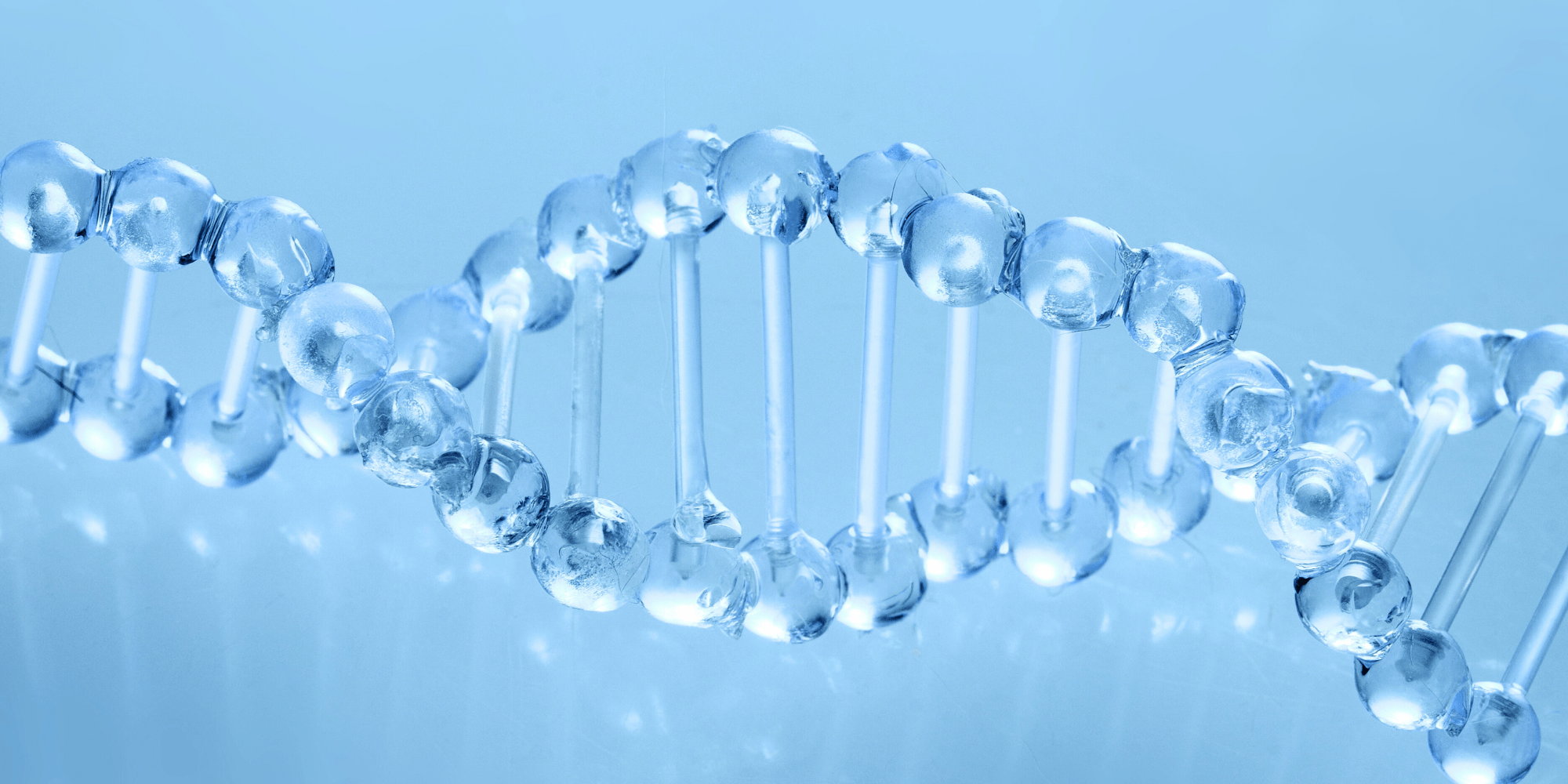 Nukleotid Titelbild - blaue, verwobene DNA
