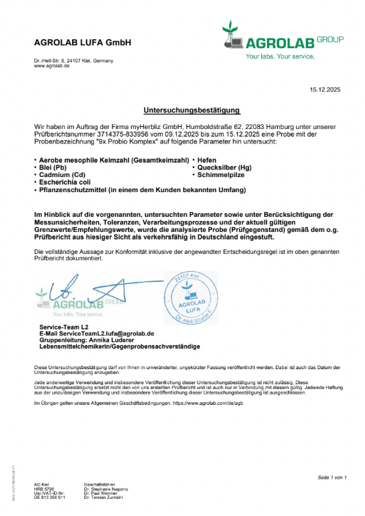 Verschiedene Kapseln des H3R LAB 9xProbio Komplex mit probiotischen Bakterien für die Darmgesundheit.