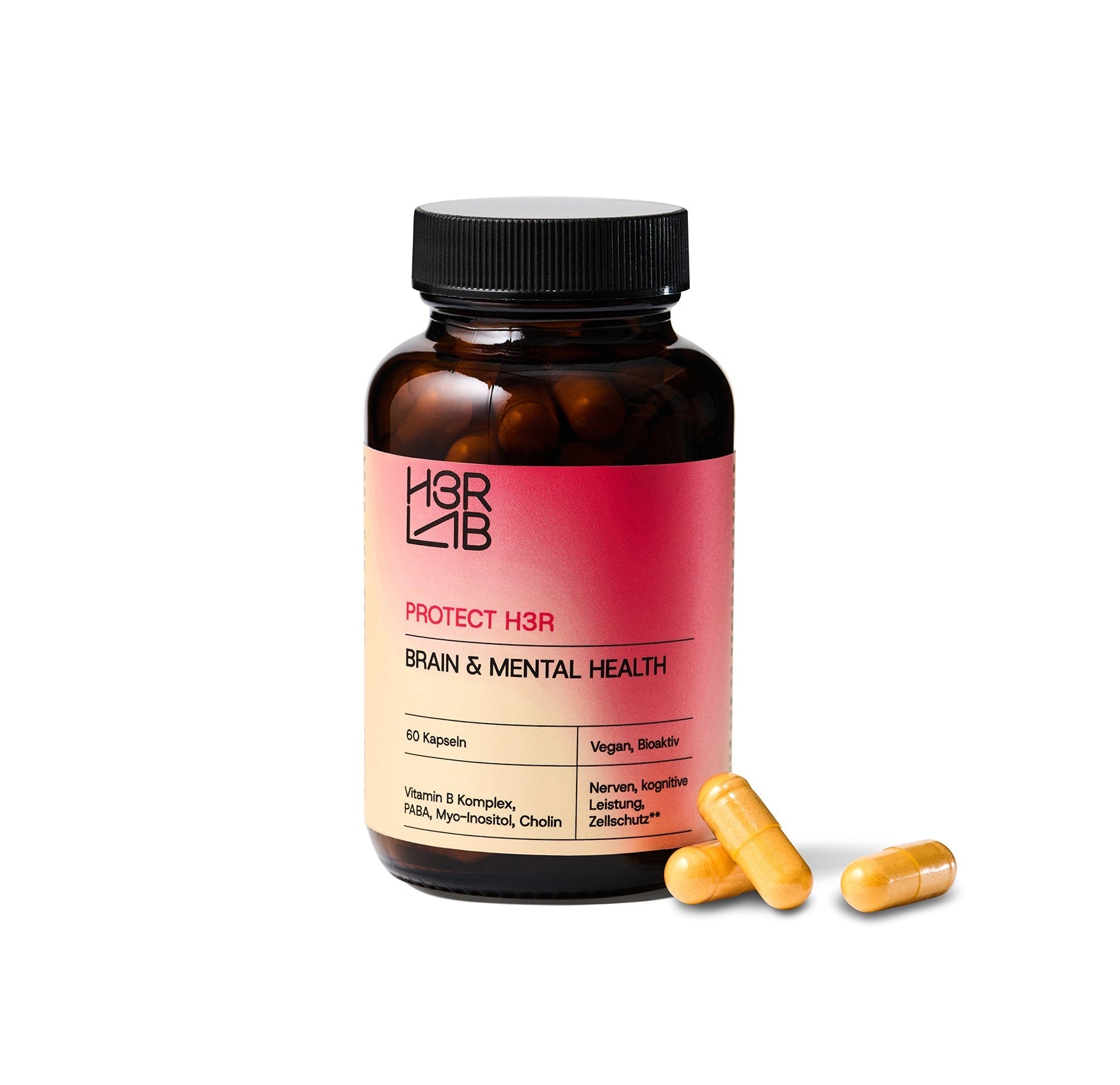 H3R LAB Gehirn und mentale Gesundheit, sichtbares Bild eines Gehirns mit Fokus auf geistige Gesundheit und kognitive Funktionen