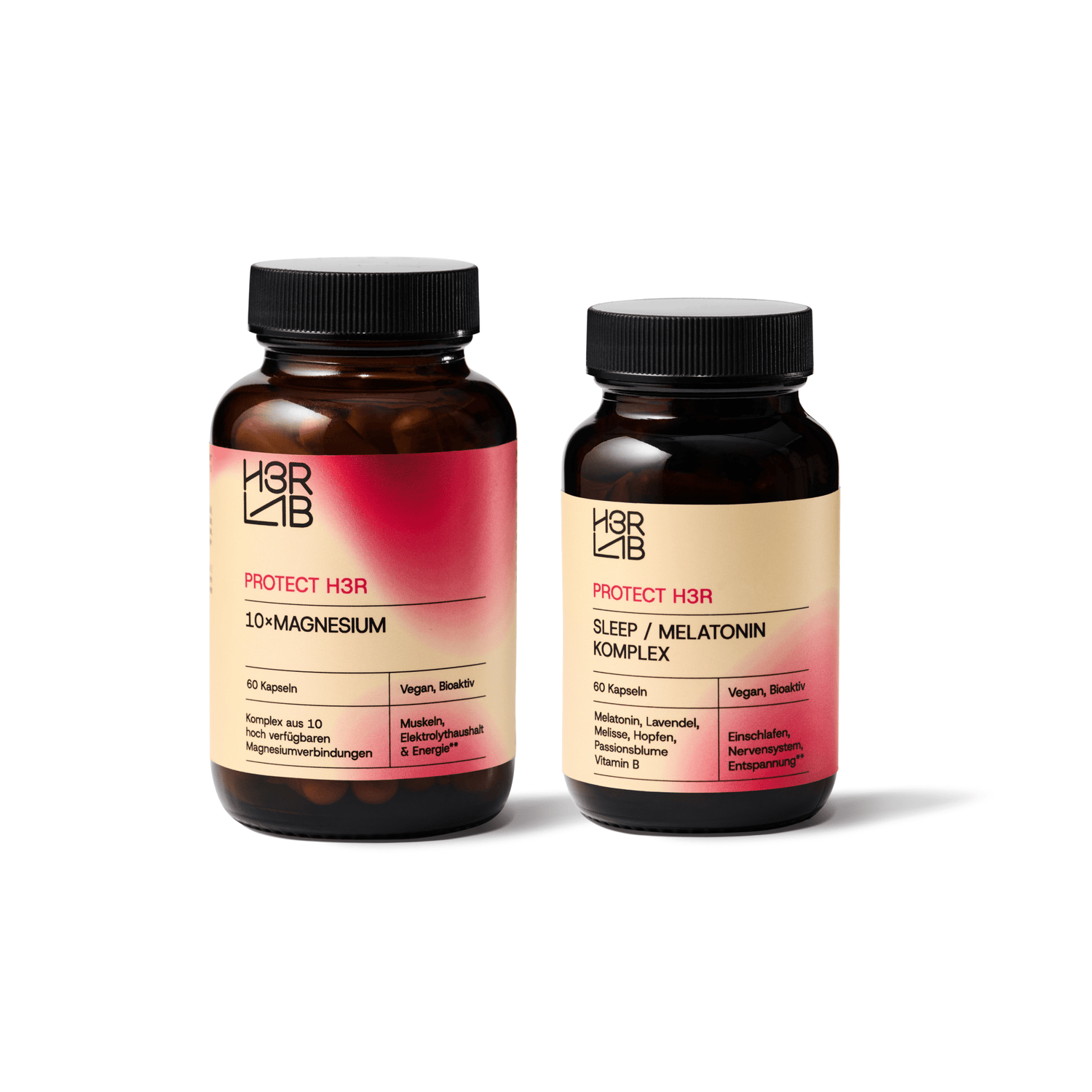 H3R LAB Einschlaf & Durchschlaf Duo in Packung, natürliche Schlafhilfe mit Tabletten und Tropfen, für besseren Schlaf.