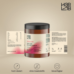 H3R LAB Hair & Skin Kollagen Komplex in einer Geschenkverpackung, zeigt die Nahrungsergänzungskapseln für Haut und Haarpflege