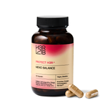 H3RLAB Meno Balance Nahrungsergänzungsmittel mit natürlichen Inhaltsstoffen, in einer weißen Verpackung abgebildet