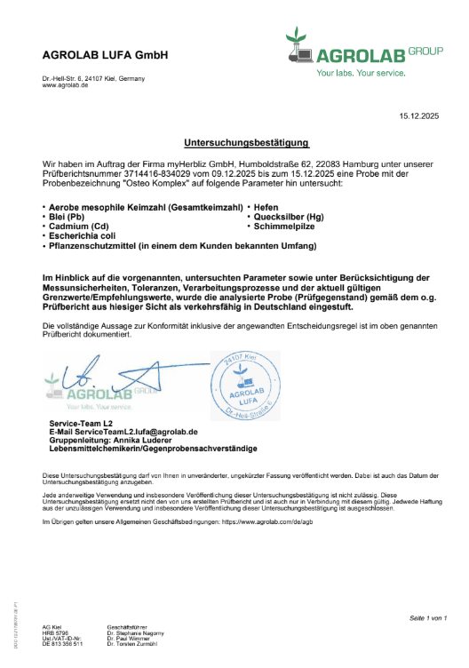 H3R LAB Osteo Komplex, Nahrungsergänzungsmittel mit Knochenstärkenden Inhaltsstoffen in einer Dose.