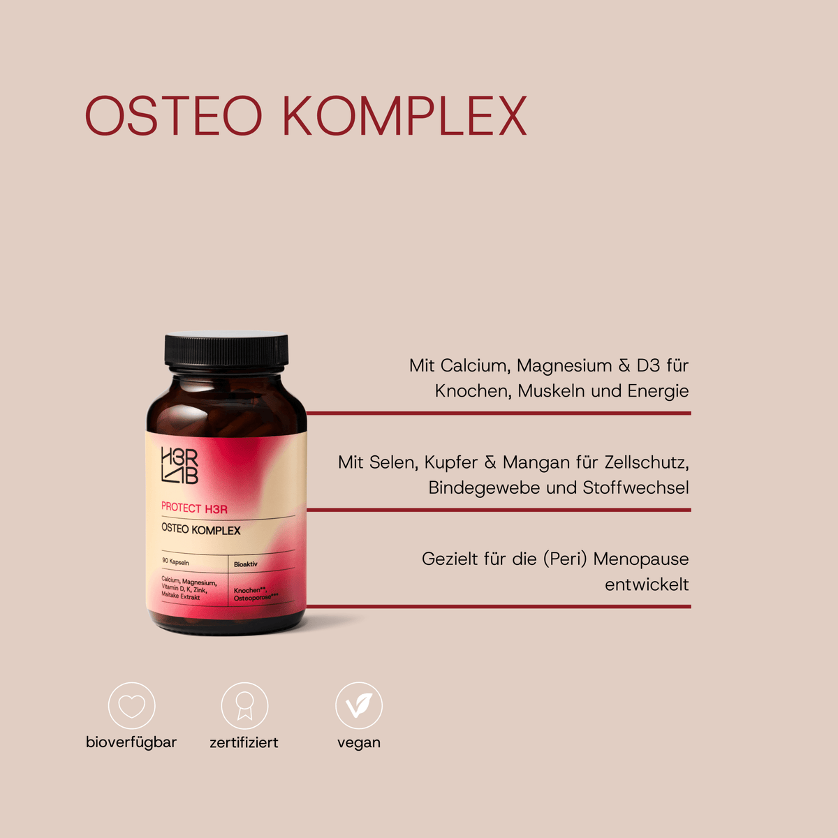 H3R LAB Perimenopause-Bundle mit Nahrungsergänzungsmitteln für hormonelle Balance und Wohlbefinden bei den Wechseljahren