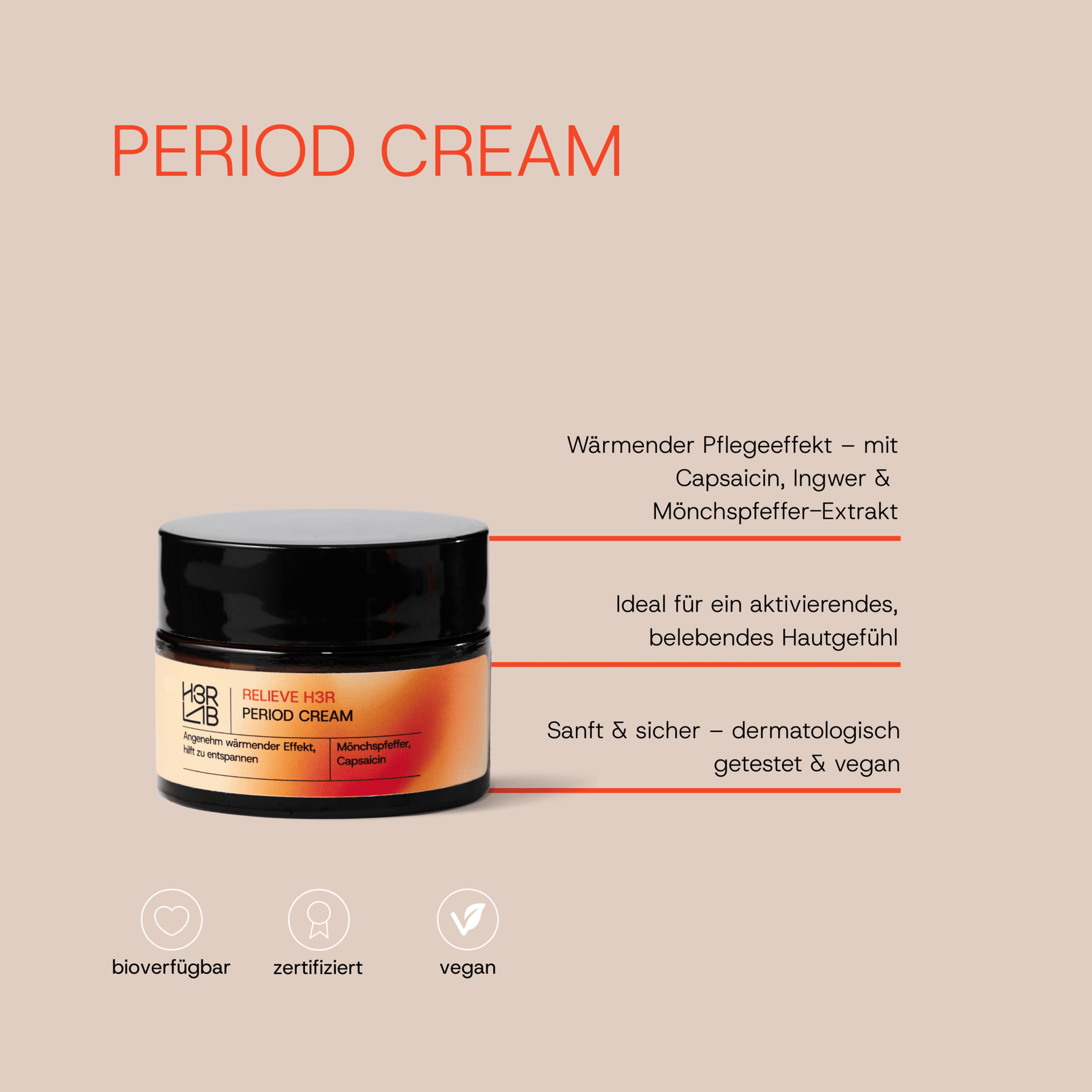 H3R LAB Period & Joy Set mit Menstruationsprodukten und Pflegeartikeln, natürliche und komfortable Hygieneartikel, alles in einem Set.