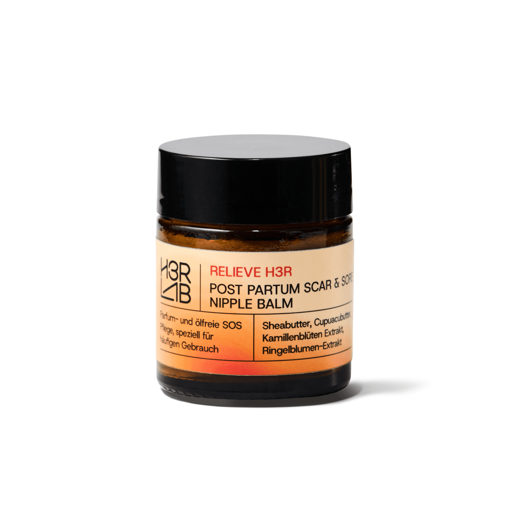 H3R LAB Post Partum Narben- und SOS Brustwarzensalbe in 30ml, cremige Textur für empfindliche Haut nach der Geburt