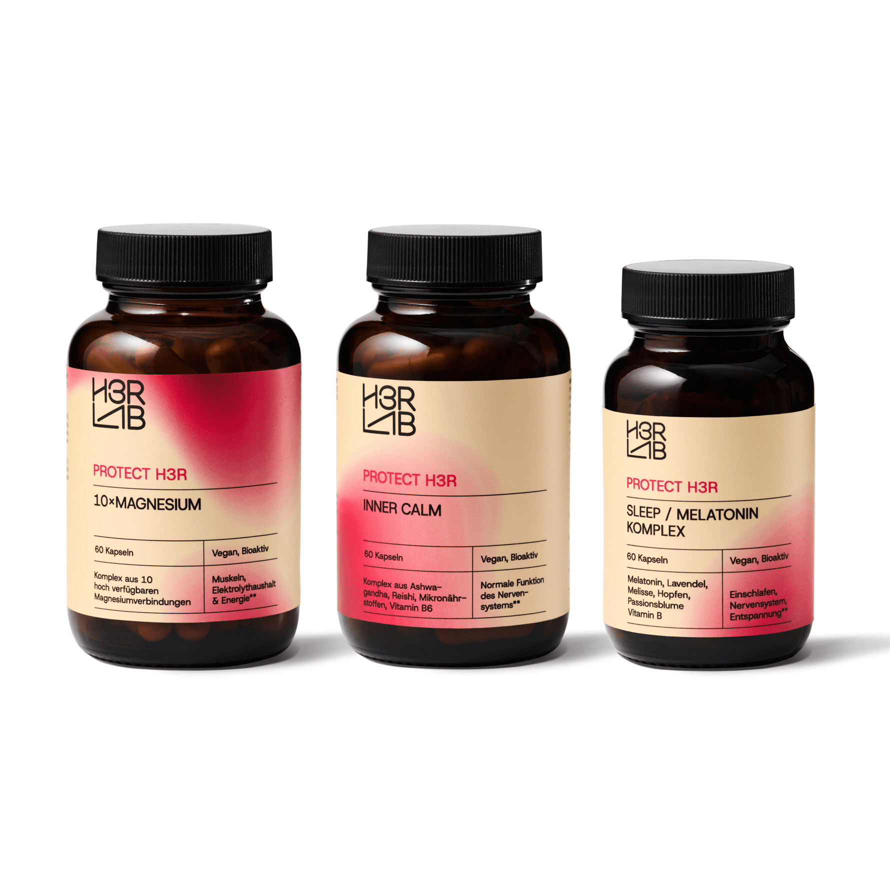 Schlaf & Nerven Balance Bundle von H3R LAB mit natürlichen Nahrungsergänzungsmitteln für besseren Schlaf und Nervengesundheit