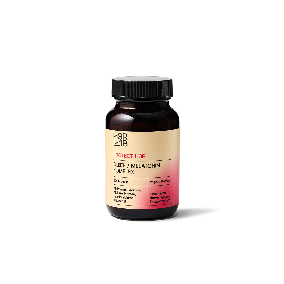 H3R LAB Sleep/Melatonin Komplex mit 1mg Melatonin, Kapseln für besseren Schlaf und Entspannung, natürliche Schlafhilfe