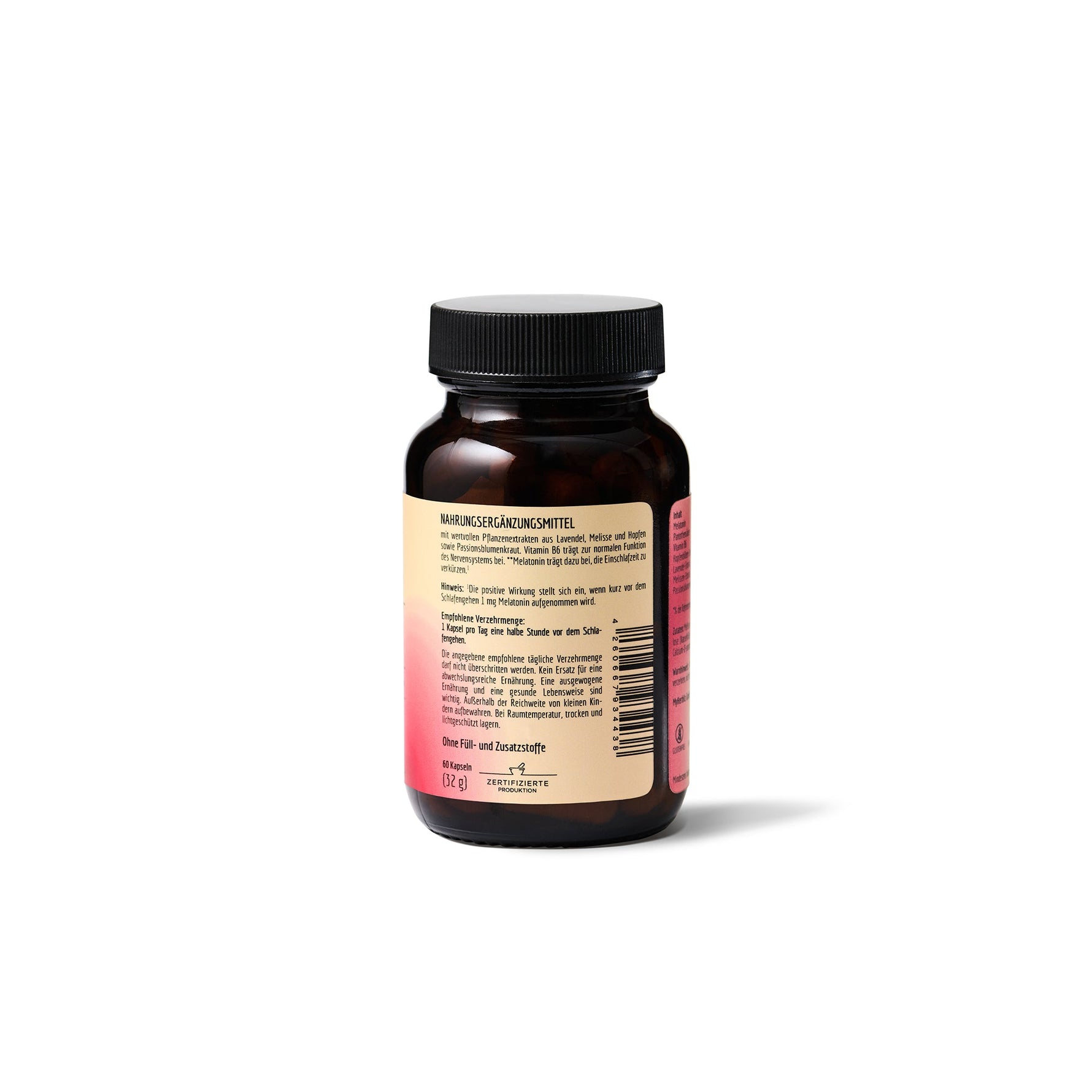 H3R LAB Sleep/Melatonin Komplex, 1 mg, Gelkapseln zur Unterstützung des gesunden Schlafs, Nahaufnahme der Verpackung