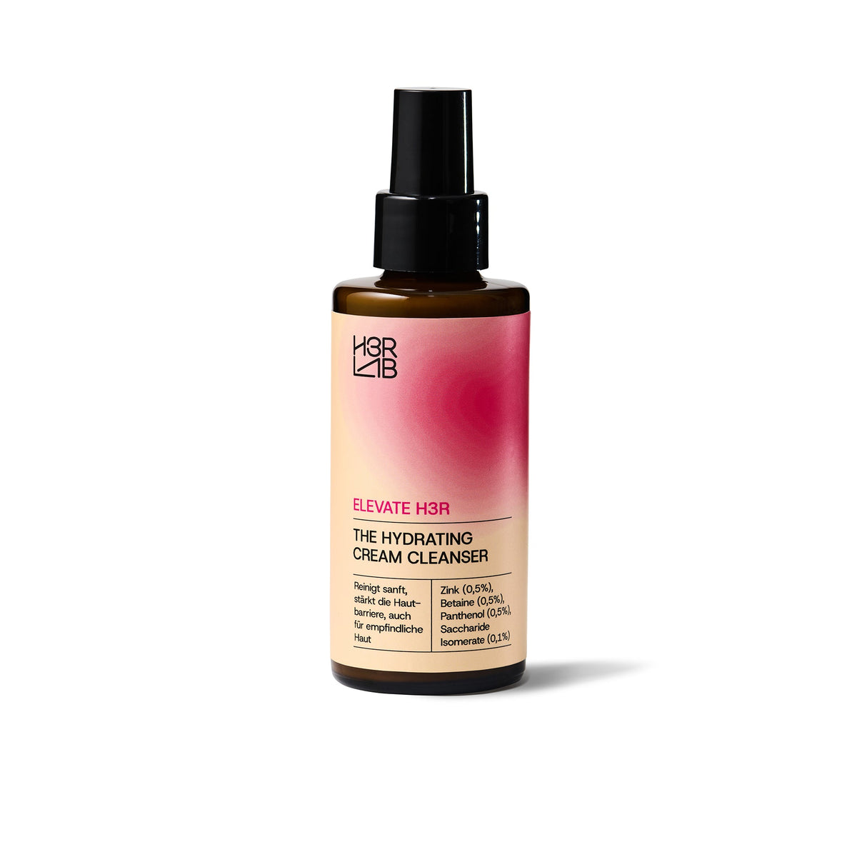 H3R LAB Hydrating Cream Cleanser mit Zink in 100ml Flasche, feuchtigkeitsspendende Reinigung für die Haut