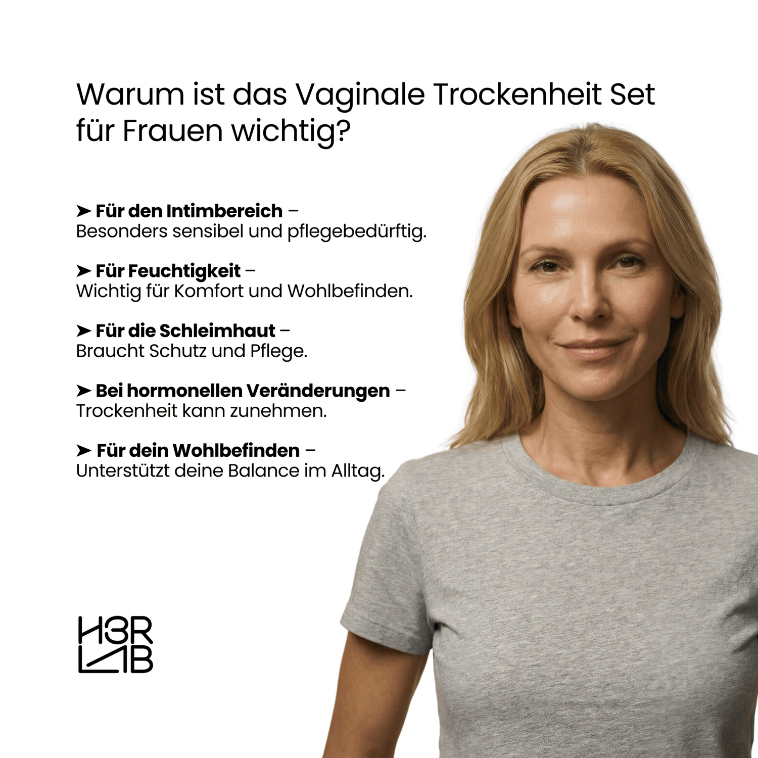 H3R LAB Vaginale Trockenheit Set mit Pflegeprodukten, angenehm und feuchtigkeitsspendend für die Intimregion.