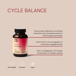 H3RLAB Zyklus & Darm Balance Bundle mit natürlichen Nahrungsergänzungen für einen gesunden Zyklus und Darmgesundheit.